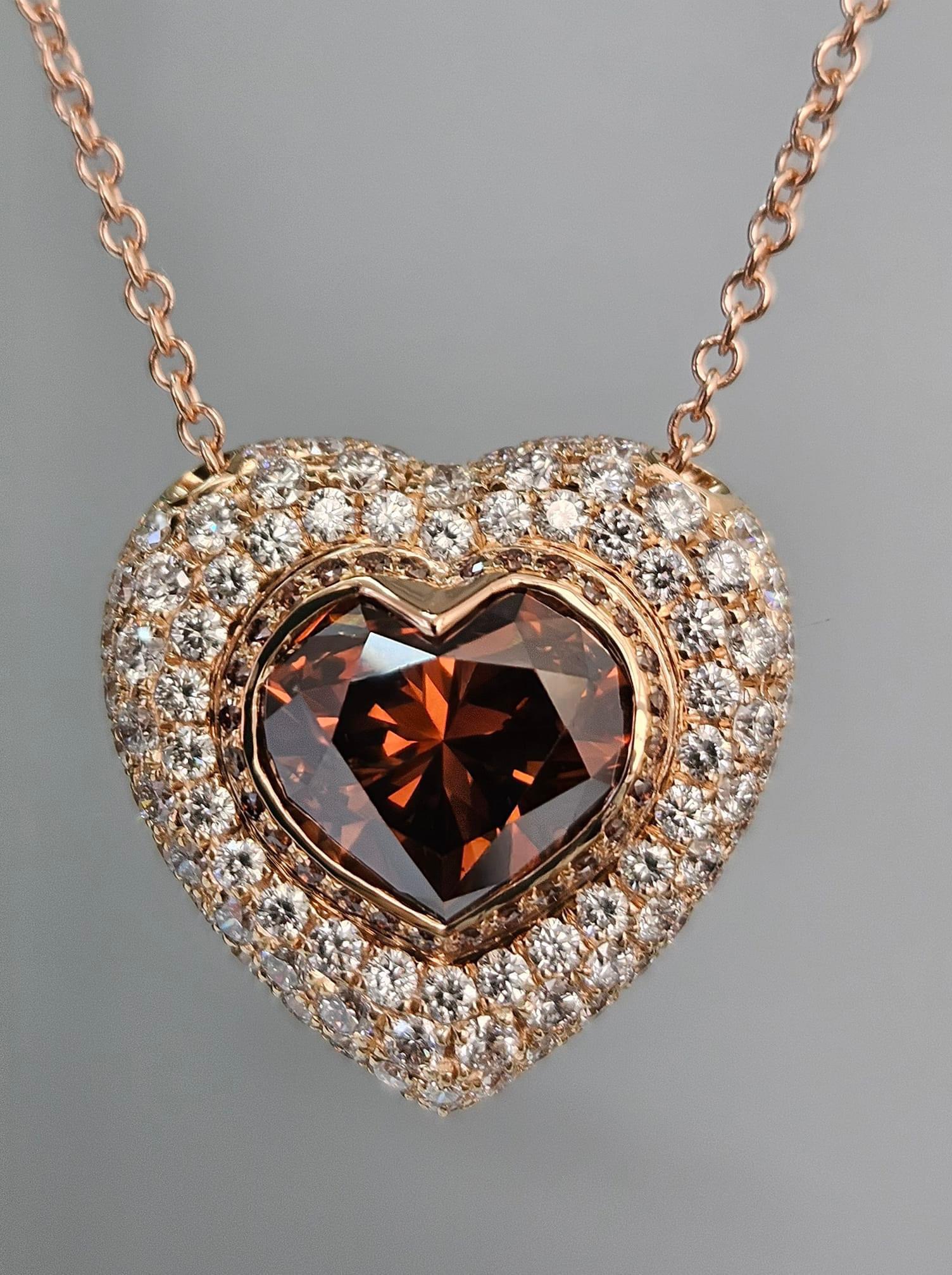 6 Carat Natural Fancy Brown Diamond Pendant KK Diamonds LLC