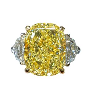 Dandelion Dreams Three-Stone Ring - 4.02ct Fancy Yellow with Epaulette Accents