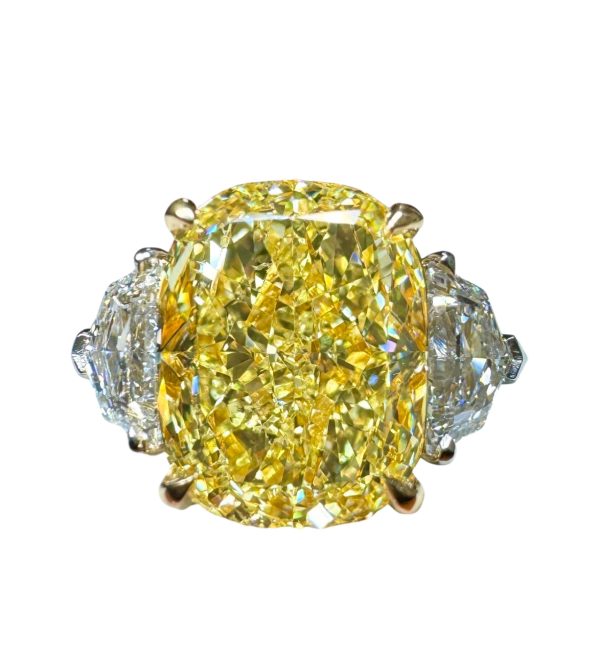Dandelion Dreams Three-Stone Ring - 4.02ct Fancy Yellow with Epaulette Accents