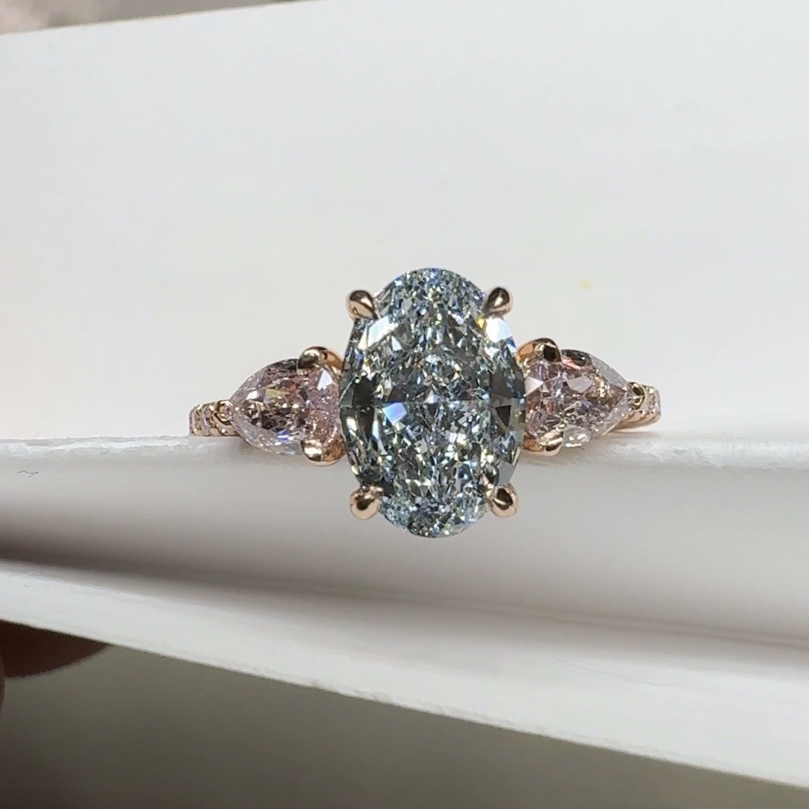 Blue Hour Diamond Ring in daylight