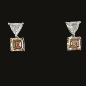Champagne Deco Diamond Drops, the pair
