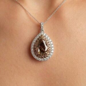 Ember Glow Diamond Pendant worn